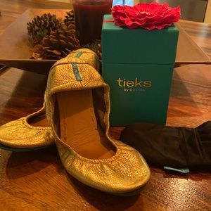 Golden Glitz Tieks size 6
